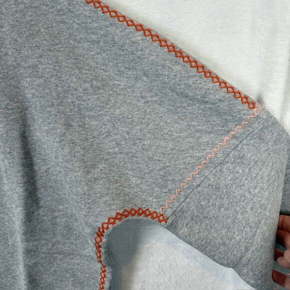 NEW! Something Navy Dollie Embroidered Sweatshirt Gray Boxy Oversized XS - Picture 5 of 13